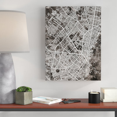 « bogota colombie city map black », impression sur toile tendue