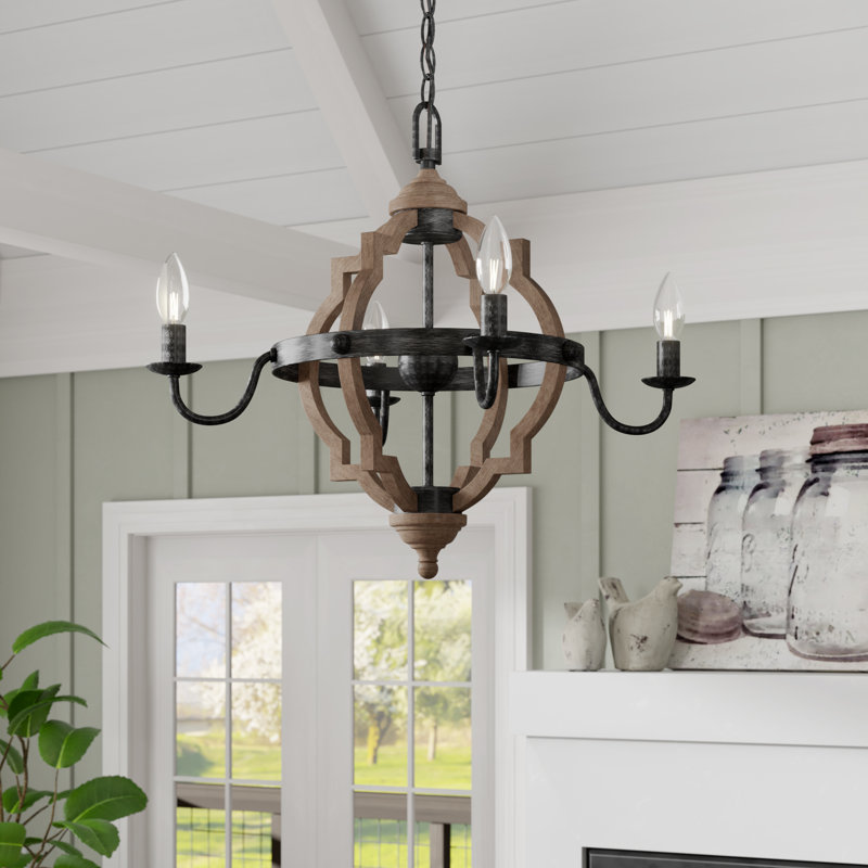 Hadie 4 - Light Dimmable Geometric Chandelier, Stardust, Not Included
