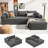 Boneless 105.5 ''Modular Sectional Sofa Couches L-Shape Couch 3 Seat Modular Sofa Memory Foam Sectional Couches For Living Room-2108678058-2088071506
