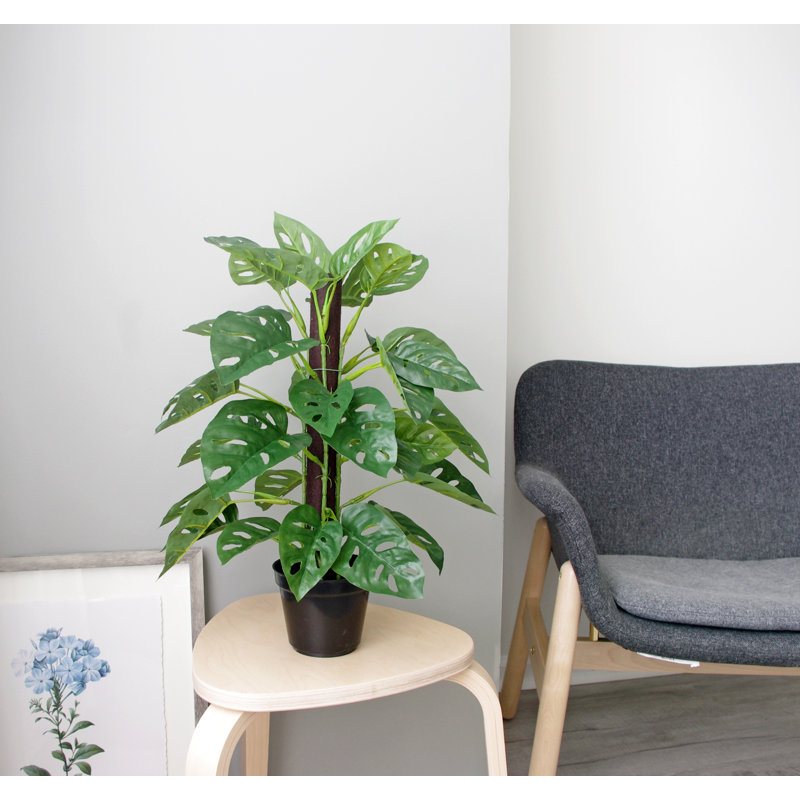 Philodendron artificiel à feuilles fendues artificielles en pot, H 18 po x l 17 po x P 17 po