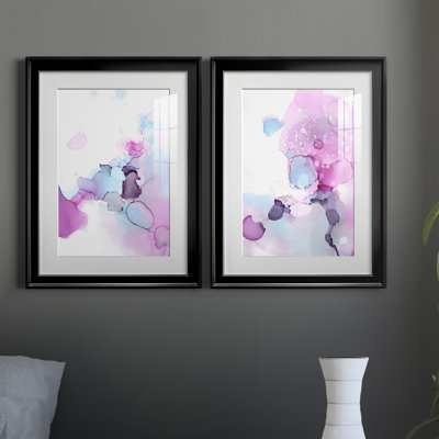 «Fluid Magenta III», reproduction encadrée de qualité supérieure - prête à être accrochée