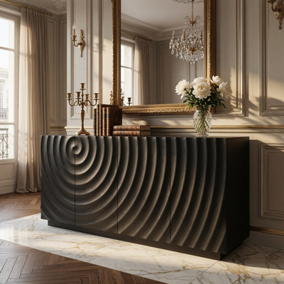 Buffet Cabinet with Storage ,4 Doors Modern Accent Storage Sideboard