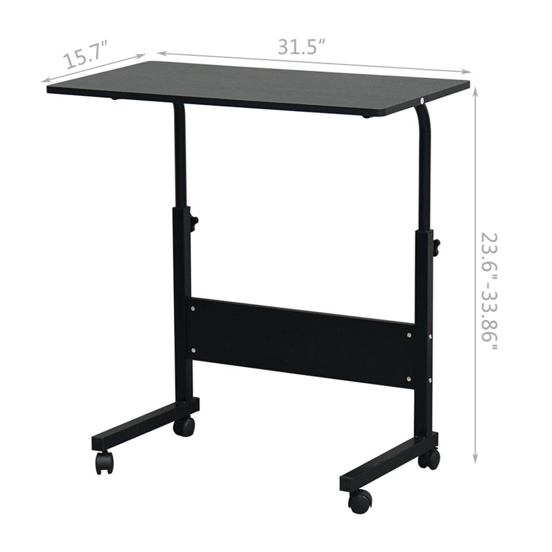 Support portatif réglable pour ordinateur portable, H 24 po x l 32 po x P 16 po, Noir, Noir