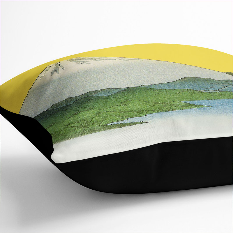 Mount Fuji V2 Scatter Cushion with Filling, 40cm H x 40cm W x 15cm D, Black