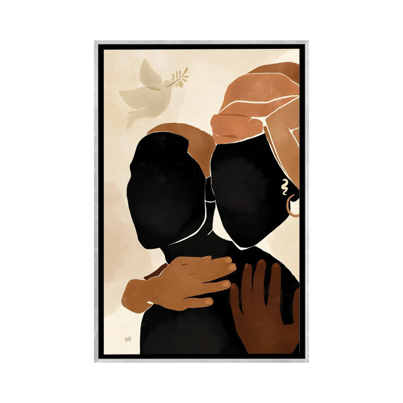Protéger par Bria Nicole - impression d'art graphique, Pas de tapis, Toile avec cadre argenté, H 48 po x l 32 po x P 1,5 po