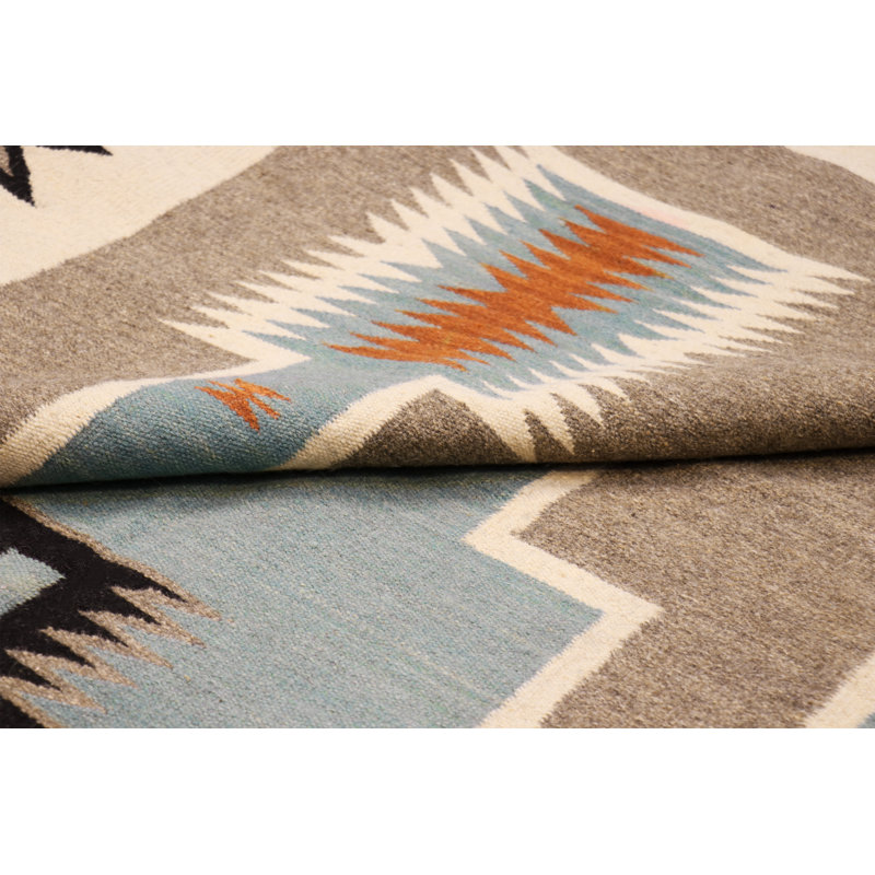 Tapis en laine tissé à plat rectangulaire Tuscany