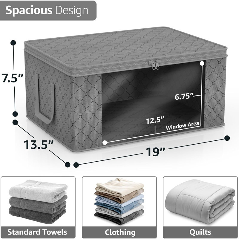 Sorbus Foldable Storage Fabric Cube Bin Bag Organizers, 1-Piece, Grey