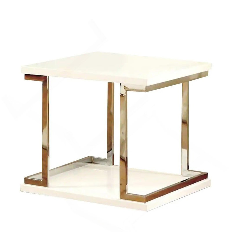 Table de bout, tablette contemporaine blanche 1pc