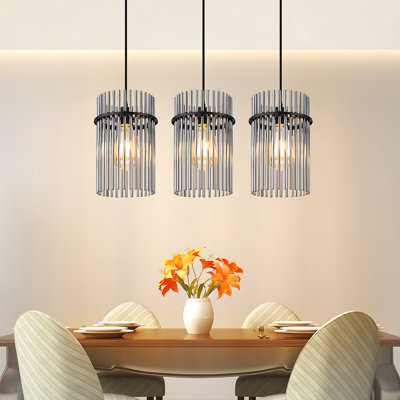 3 - Light Glass Cylinder Pendant