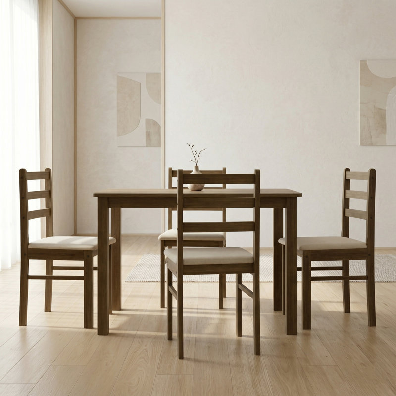 Ensemble repas pour 4 personnes Amadora, Brun