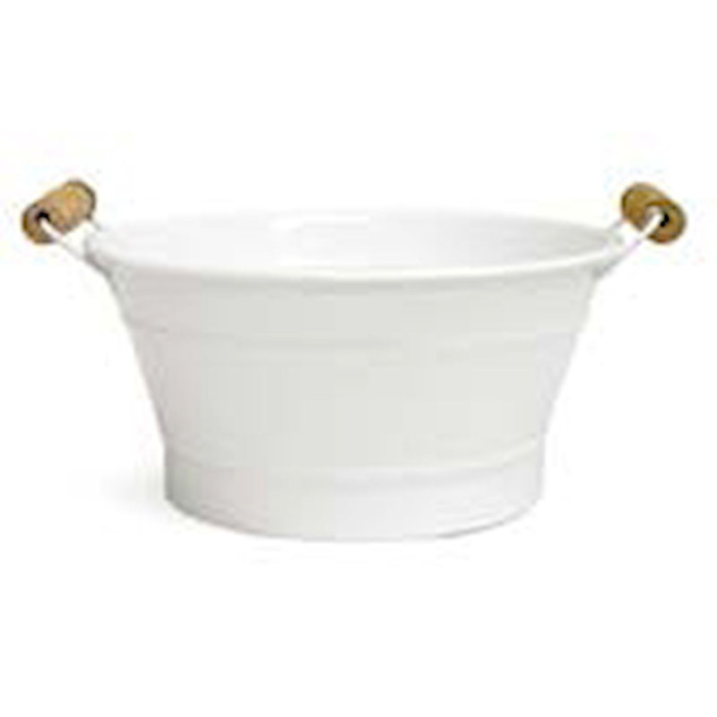 Ebern Designs Bucket, White, 4.7" H x 7.75" W x 7.75" D