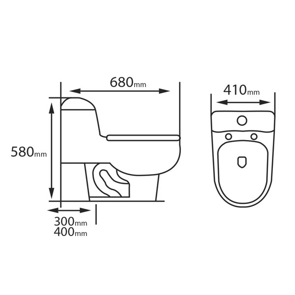 Phantom® 0.8 GPF One Piece 12” Rough-in Elongated Bowl ADA Height Toilet