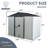8Ft X 4Ft Outdoor Metal Storage Shed With Sliding Door And Foundation For Backyard-123513287