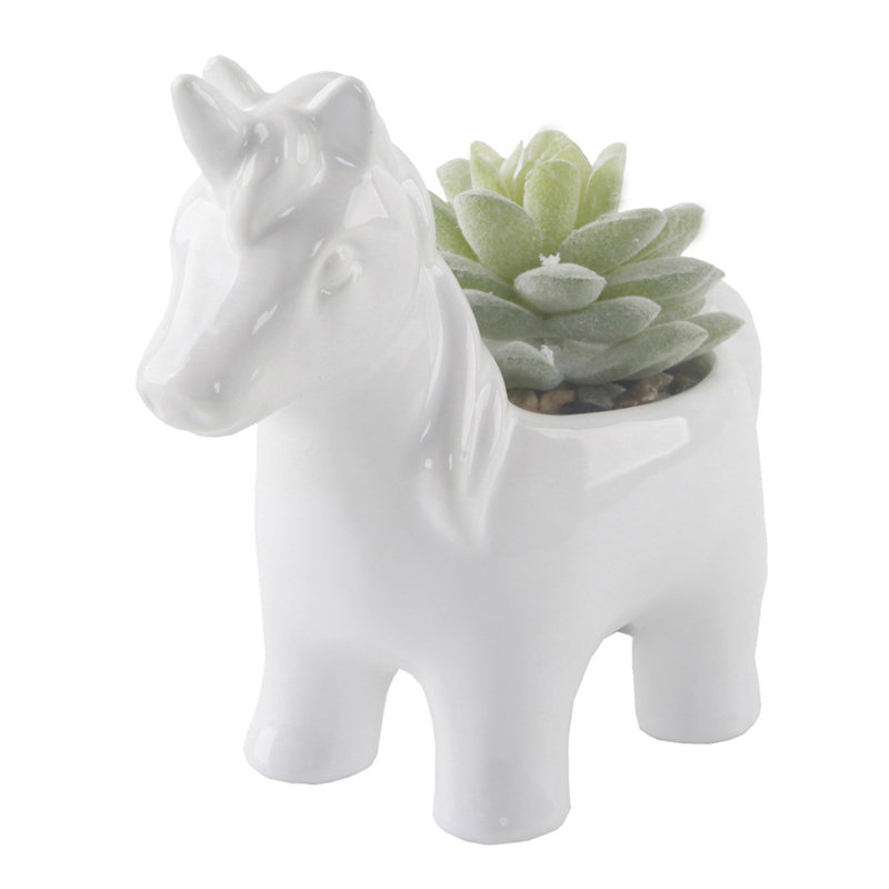 Plante grasse artificielle en pot 2 po, Blanc