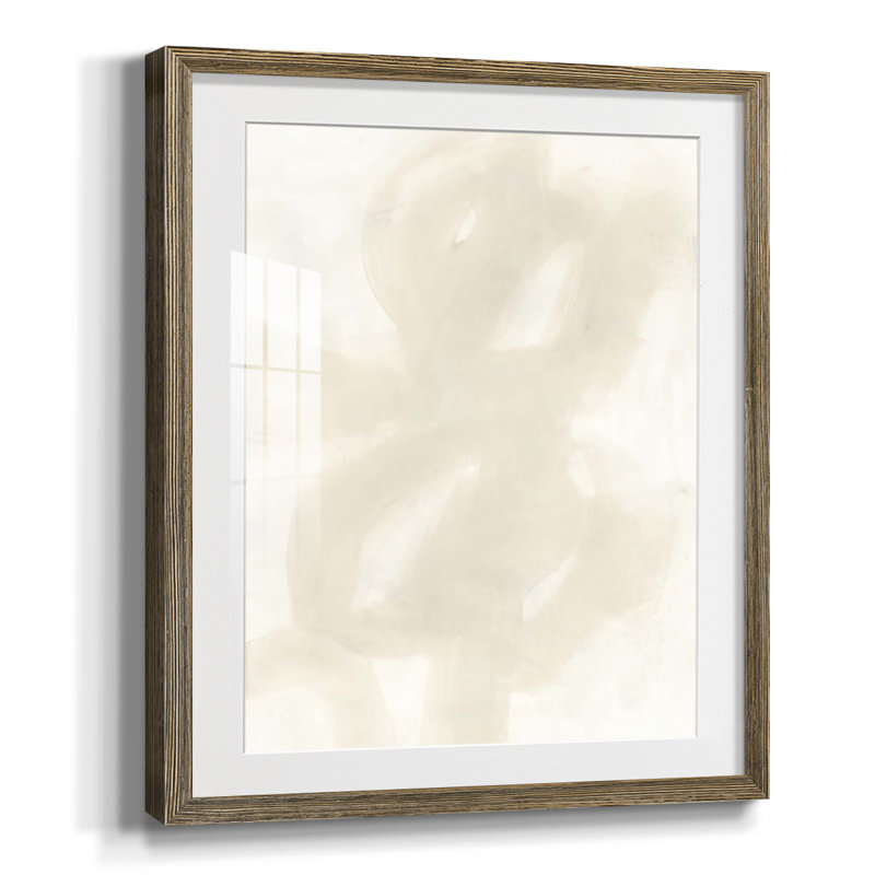 Silencieux II, Blanc, Papier avec cadre noyer