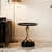 Italian Modern Black Hourglass End Table – Minimalist Iron Round Side Table-400060904