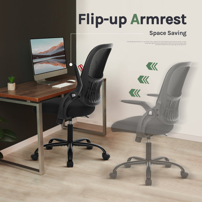 Chaise de bureau ergonomique en filet Azaryia, Noir, noir, noir, noir, Noir, noir, noir, noir