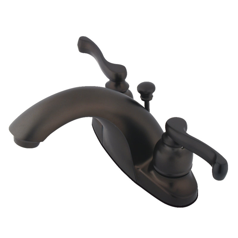Robinet de salle de bain central à 4 poignées à 3 trous à fixation sur le comptoir avec robinet escamotable en plastique Kingston
