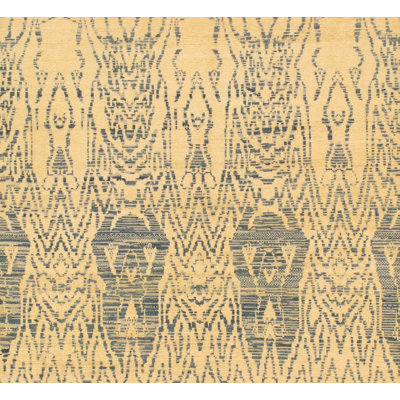 Hand Knotted Wool Ikat Indoor Rug