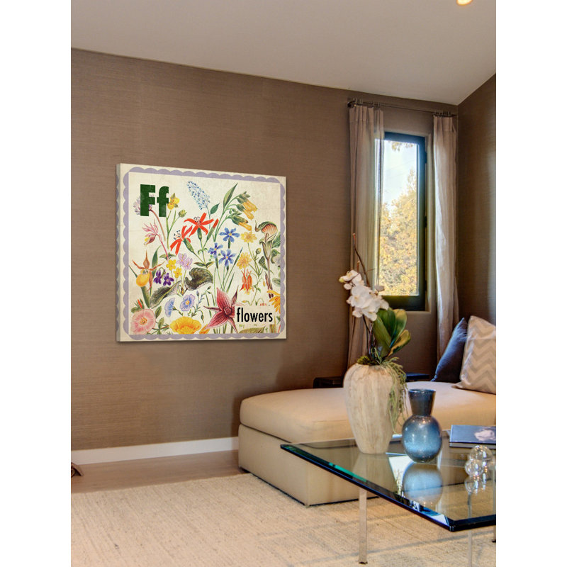 «Flowers», reproduction sur toile tendue, H 18 po x l 18 po x P 1,5 po