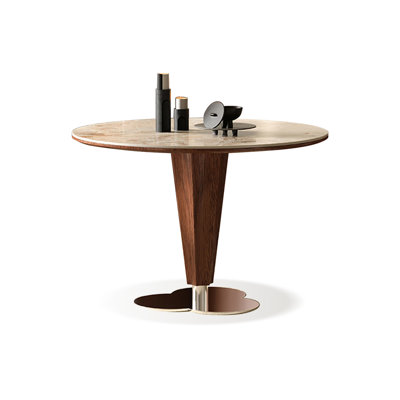 Walnut Round Sintered Stone Dining table