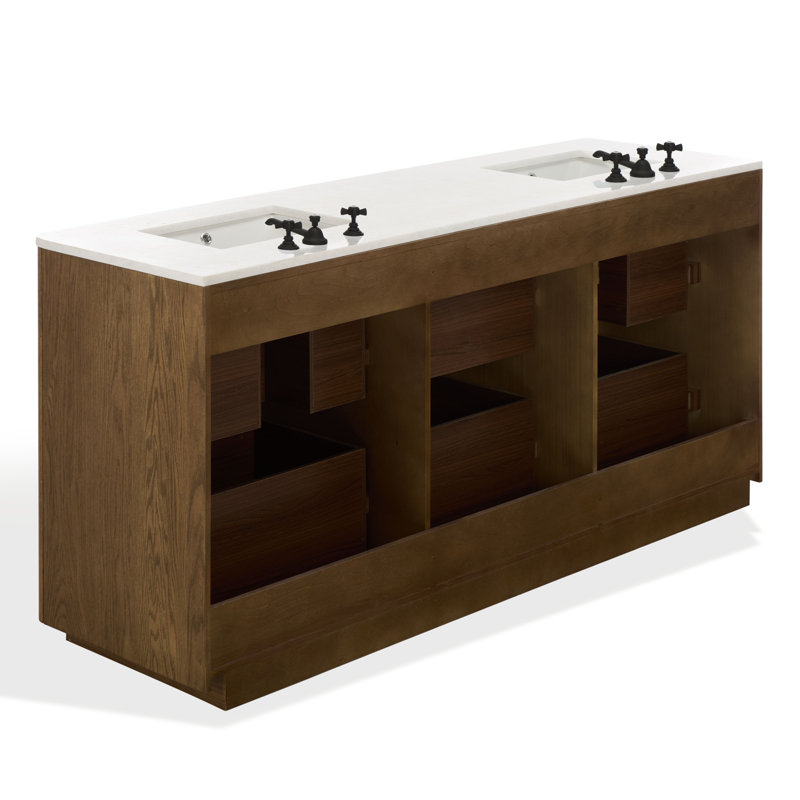 Meuble-lavabo double 72 po Gabrietta, Chêne moyen