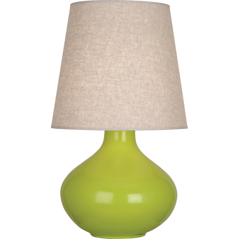 June Table Lamp, Buff Linen, Bone