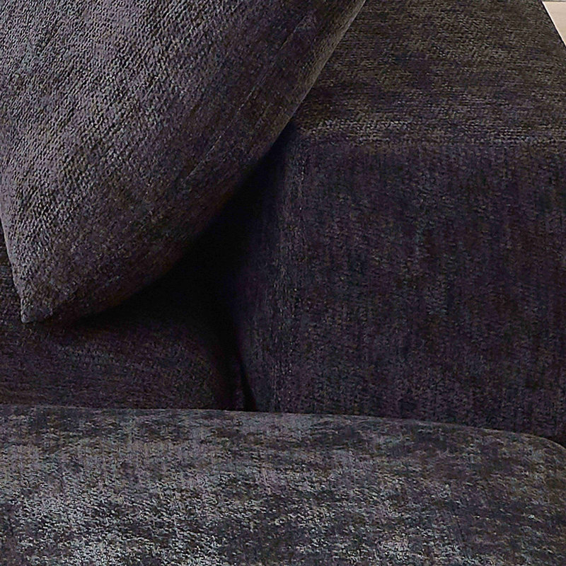 Canapé 108 pouces 108 po en chenille nuage, combinaison modulaire pour salon et appartement, Noir