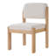 Chaise de salle à manger moderne Rellan, rembourrée, avec pieds en bois d'hévéa et dossier épais rembourré.-134780403-134780404
