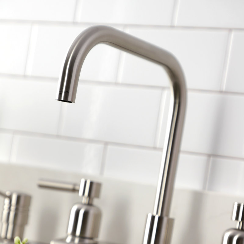 Kingston Brass Concord Two-Handle 2-Hole 8" Centerset Kitchen Faucet, Brushed Nickel