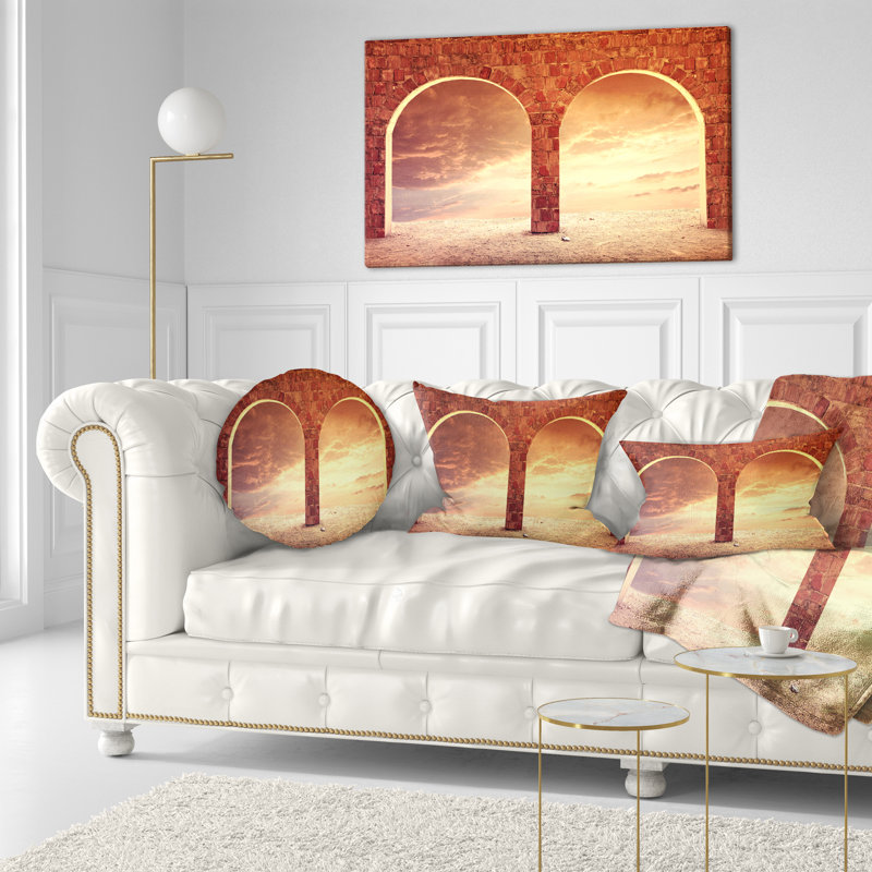 Coussin lombaire imprimé avec deux arches
