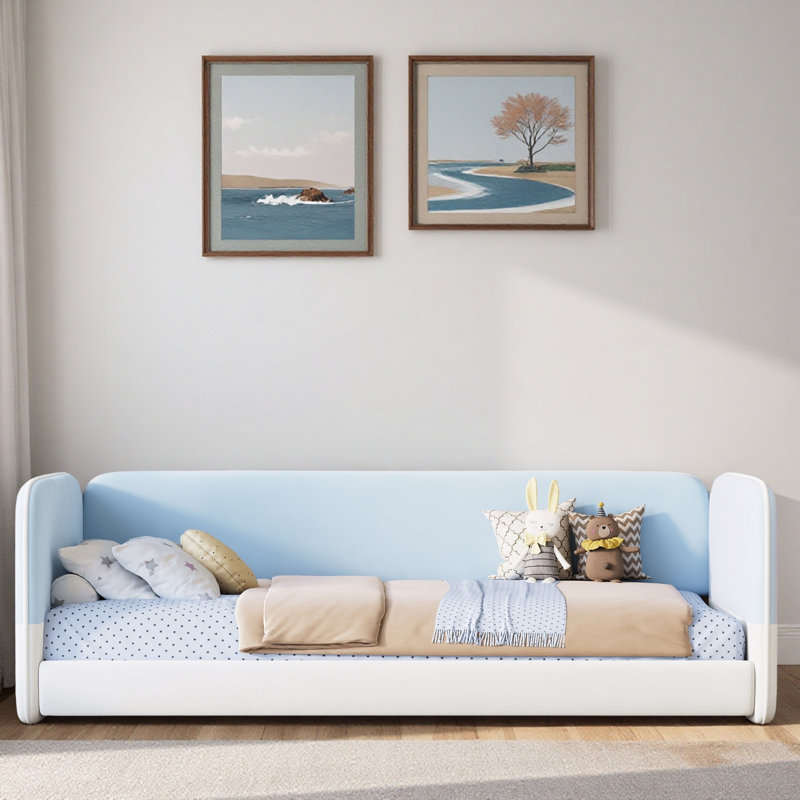 Lit de jour moderne avec protection latérale, Blue