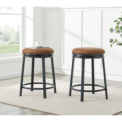 Ensemble de 2 tabourets pivotants avec structure en métal