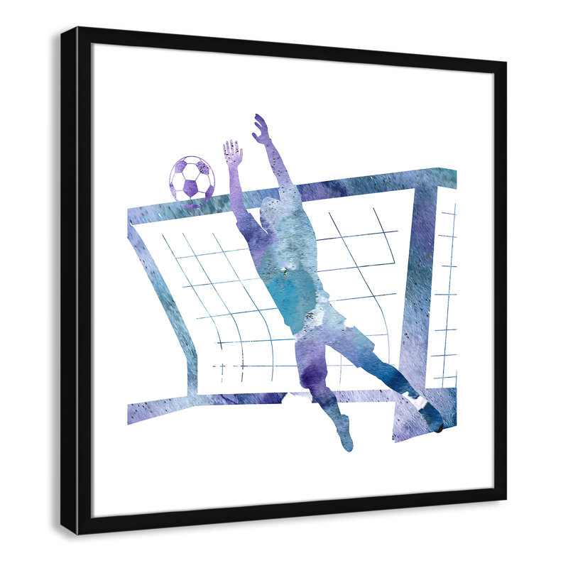 Fille de football 2, H 23,5 po x l 23,5 po x P 1,19 po, Encadré de boîte noir
