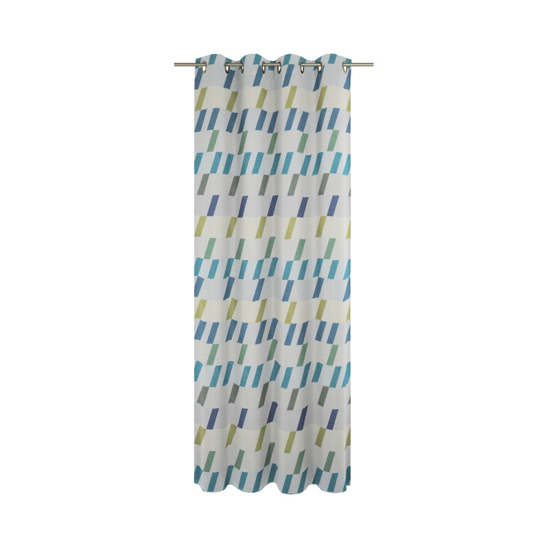Lopez Room Darkening Curtain Single Panel, Blue/Green/Light blue, 132cm Width x 245cm Drop