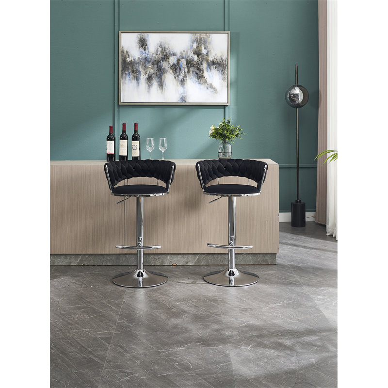 Ensemble de 2 tabourets de bar (sans table), Noir