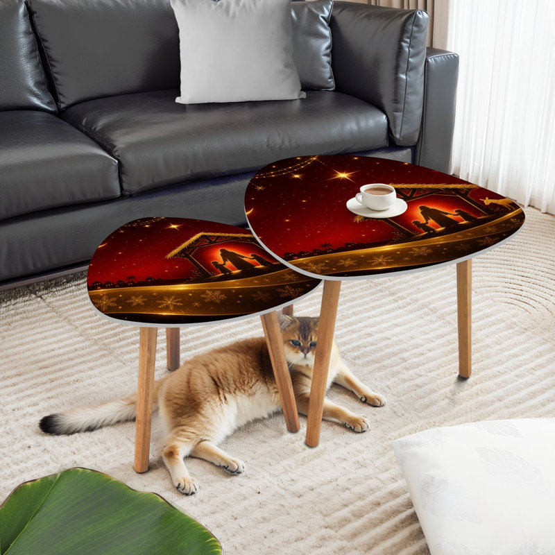 Ensemble de 2 tables basses gigognes Triangle