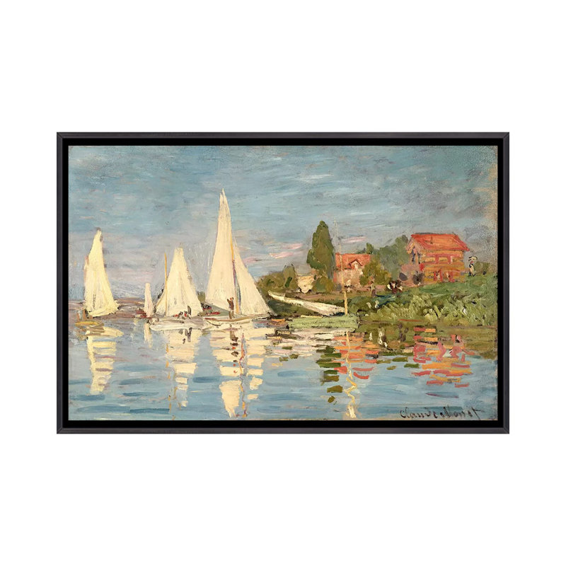 «Regatta at Argenteuil, c.1872» par Claude Monet - Estampe numérique sur toile tendue avec châssis, Toile avec cadre photo