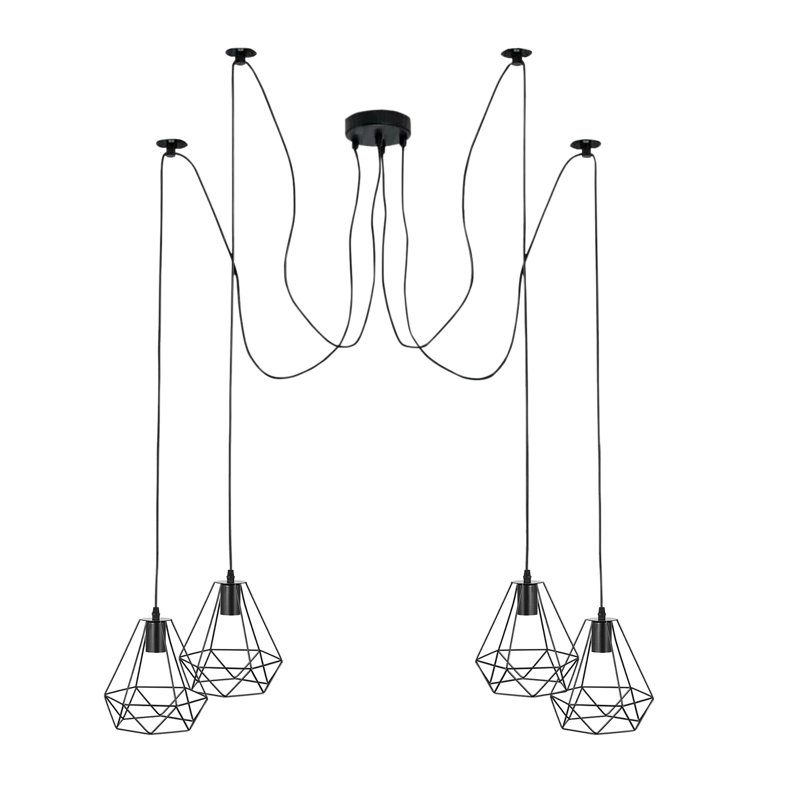 Waroona 4 - Light Black Cluster Pendant