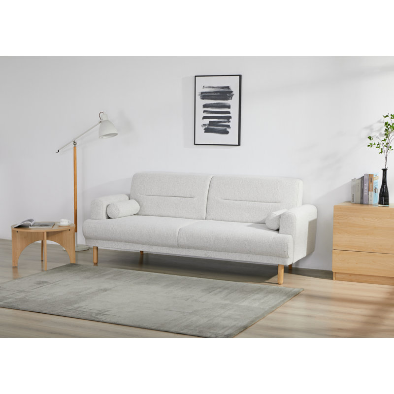 Nuvah Fabric Click-Clark 3-Seater Sofa Bed, White