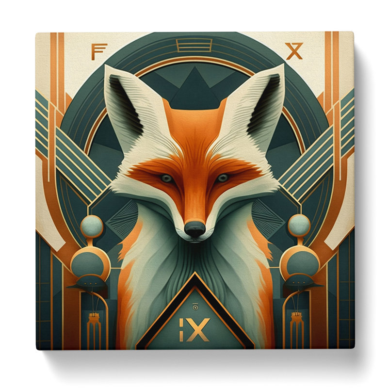 Fox Art Deco - Wrapped Canvas, 50cm H x 50cm W x 3cm D