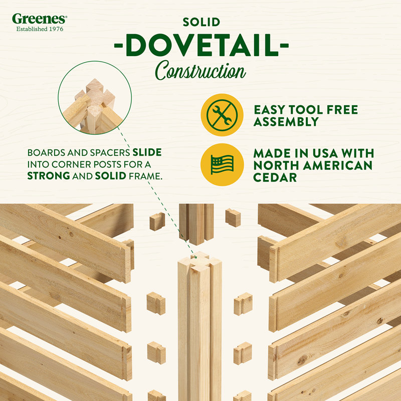 Composteur stationnaire d'extérieur en bois, H 31 po x l 48 po x P 24 po