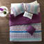 Édredon pour lit double / grand Global, microfibre douce, 2 taies décoratives, coussins décoratifs, chambre mauve avec coussin décoratif Global