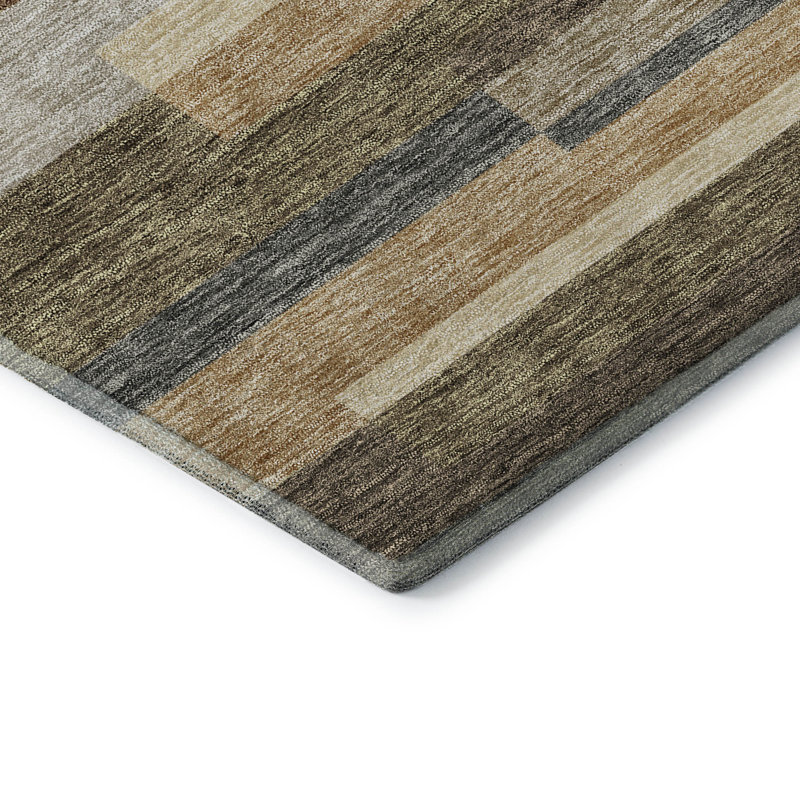 Premium Machine Washable Prisco Taupe Rug, Rectangle 10' x 14'