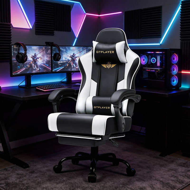 Brayden Studio PC & Racing Game Chair, White