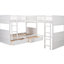 Lit superposé simple blanc avec mezzanine et tiroirs de rangement - et chambre à coucher avec compartiments pratiques