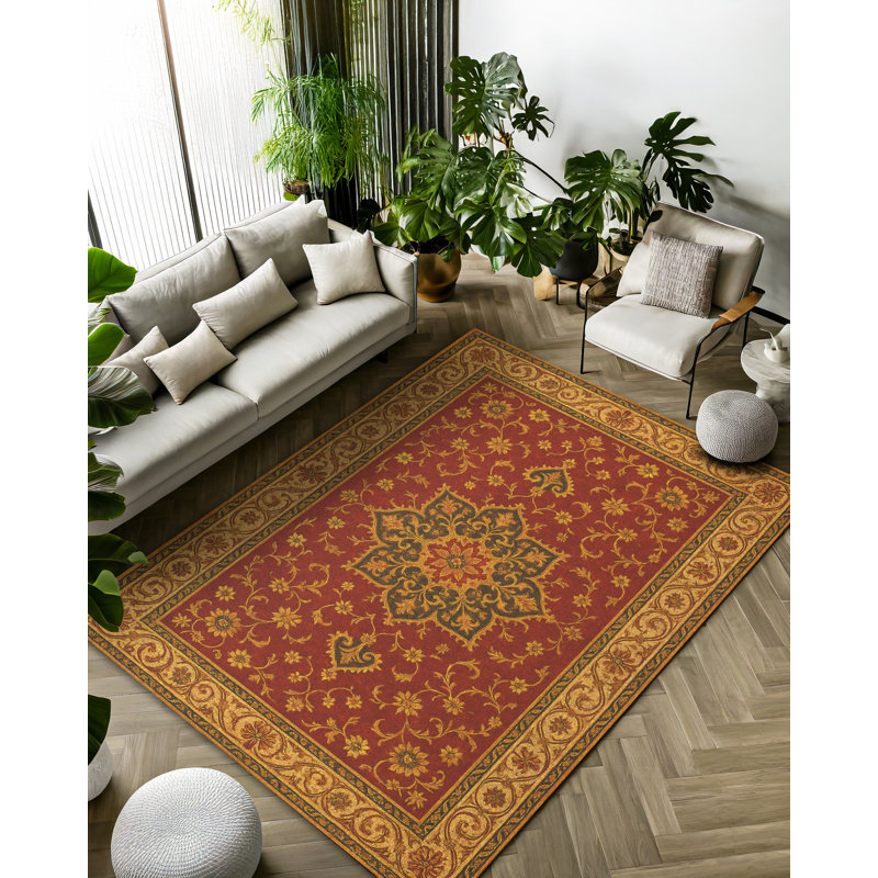 Tapis marocain en coton et polyester à imprimé numérique Zyana Collection, Tapis de couloir 2 pi 8 po x 10 pi 6 po