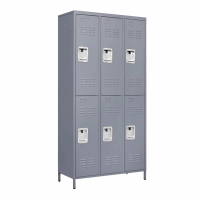 Armoire de rangement rectangulaire, armoire de rangement en métal avec 6 portes pour l'école de gymnastique à domicile, armoire de rangement décorative pour l'intérieur