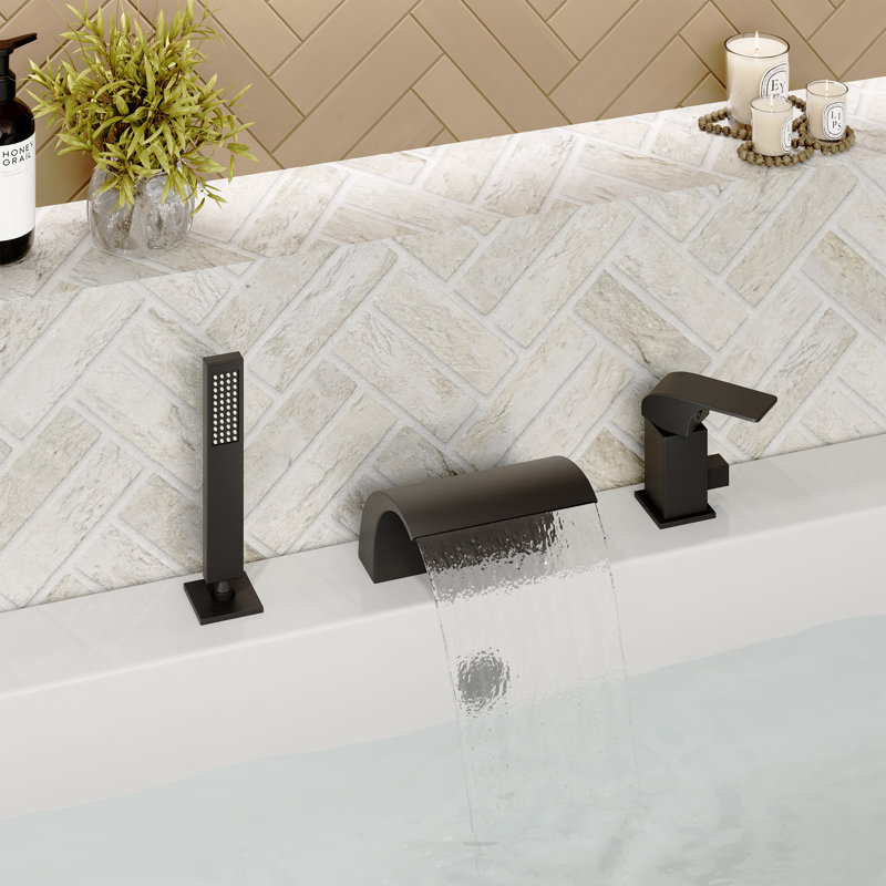 Robinet de baignoire romaine à poignée simple avec inverseur Doux, Noir