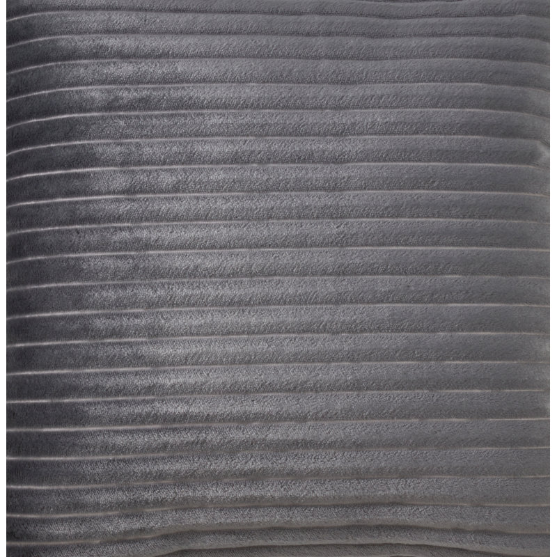 Gray Ribbed Faux Rabbit Fur 18" Decorative Pillow